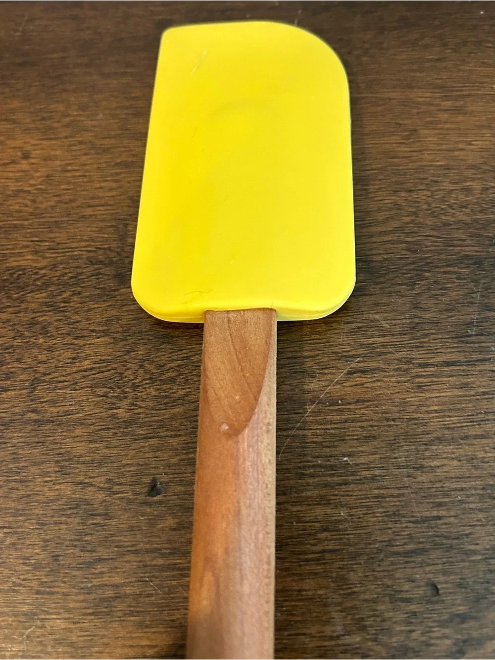 KitchenAid Yellow Silicone Mixer Spatula Scraper Cherrywood Handle 10.75 Inch***